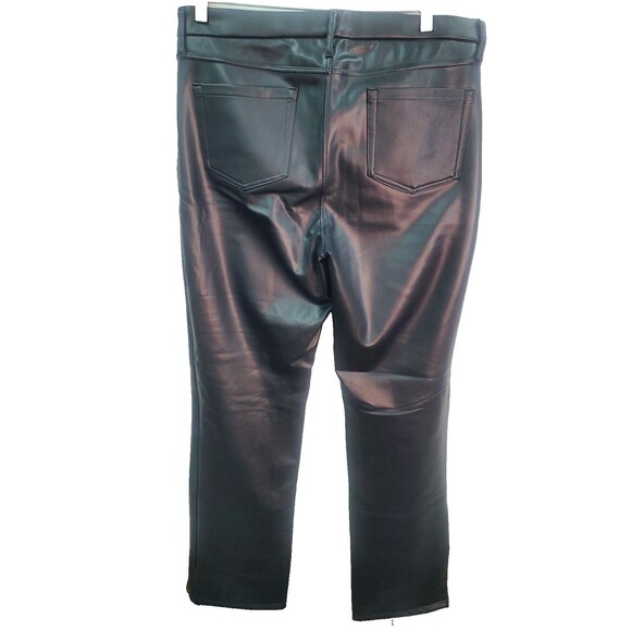 NYDJ Marilyn Straight Lift Tuck Black Faux Leather Pants, Women’s Size 12 - Picture 2 of 5